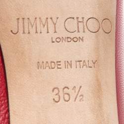 Pre Owned Jimmy Choo Red Leather Avril Pointed Toe Pumps Size 36.5