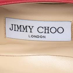 Pre Owned Jimmy Choo Red Leather Avril Pointed Toe Pumps Size 36.5