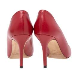 Pre Owned Jimmy Choo Red Leather Avril Pointed Toe Pumps Size 36.5