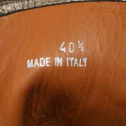 Pre Owned Jimmy Choo Metallic Bronze Leather High Top Sneakers Size 40.5