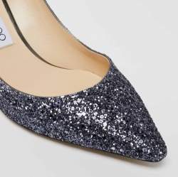 Pre Owned Jimmy Choo Two Tone Ombre Coarse Glitter Fabric Romy Pointed Toe Pumps 37.5