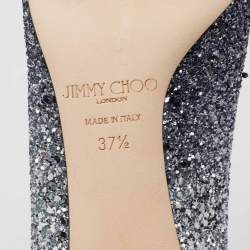 Pre Owned Jimmy Choo Two Tone Ombre Coarse Glitter Fabric Romy Pointed Toe Pumps 37.5