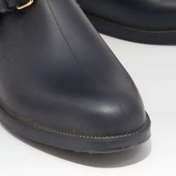 Pre Owned حذاء بوت للمطر جيمي تشو مطاط أسود مقاس 39