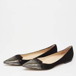 Pre Owned Jimmy Choo Black Suede Attila Ballet Flats Size 42
