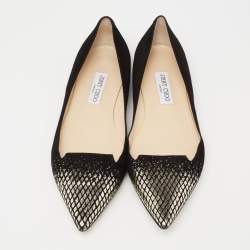 Pre Owned Jimmy Choo Black Suede Attila Ballet Flats Size 42