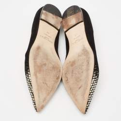 Pre Owned Jimmy Choo Black Suede Attila Ballet Flats Size 42