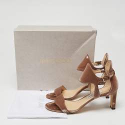 Pre Owned Jimmy Choo Dark Dusty Pink Velvet Molly Sandals Size 40