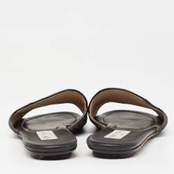 Pre Owned Jimmy Choo Two-Tone Coarse Glitter Nanda Flat Slides Size 41