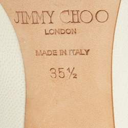 Jimmy Choo Cream Texture Leather Tamika Pumps Size 35.5