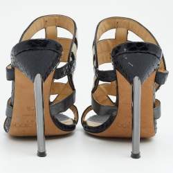 Jimmy Choo Multicolor Python/Calfhair and Leather Sandals Size 35.5