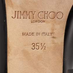 Jimmy Choo Black Leather Hoops Lace Up Pumps Size 35.5