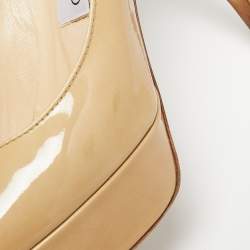 Pre Owned Jimmy Choo Beige Patent Leather Platform Round Toe Pumps Size 36