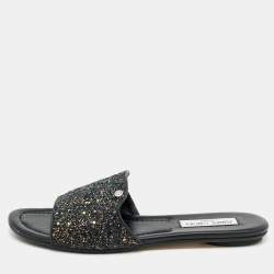 Pre Owned Jimmy Choo Multicolor Glitter And Leather Nanda Flats Size 39