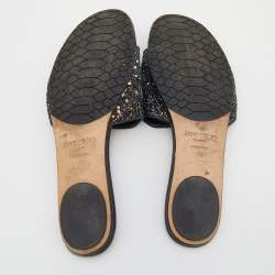 Pre Owned Jimmy Choo Multicolor Glitter And Leather Nanda Flats Size 39