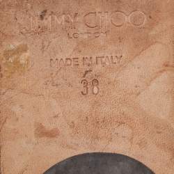 مملوكة مسبقًا Jimmy Choo Blue/Black Snakeskin Leather Nanda Flat Slide Sandals Size 38