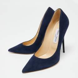 مملوكة مسبقًا Jimmy Choo Blue Suede Abel Pointed Toe Pumps Size 40