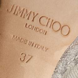 Jimmy Choo Metallic Brown Lace Dahlia Peep Toe Pumps Size 37