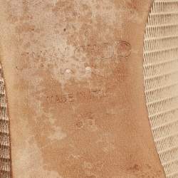 Pre Owned Jimmy Choo Gold Leather Pointed Toe Ballet Flats Size 36 