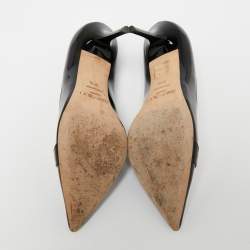 Pre Owned Jimmy Choo Black Patent Leather Pointed Toe Pumps Size 38.5