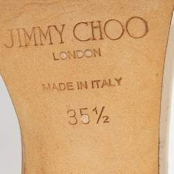 Pre Owned Jimmy Choo Gold Leather Tilly Slingback Pumps Size 35.5