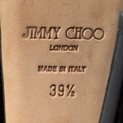 Pre Owned Jimmy Choo Brown/Black Patent And Leather Platform  Pumps Size 39.5