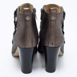 مملوكة مسبقًا Jimmy Choo Metallic Leather Ankle Boots Size 36