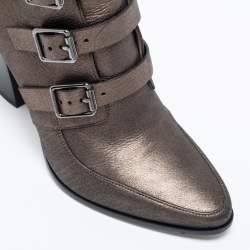 مملوكة مسبقًا Jimmy Choo Metallic Leather Ankle Boots Size 36