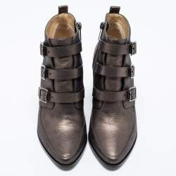 مملوكة مسبقًا Jimmy Choo Metallic Leather Ankle Boots Size 36