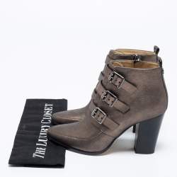 مملوكة مسبقًا Jimmy Choo Metallic Leather Ankle Boots Size 36