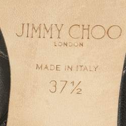 Pre Owned Jimmy Choo Black Leather Ray Slingback Sandals Size 37.5
