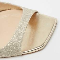 مملوكة مسبقًا صندل جيمي تشو أزيا غليتر فضي ميتاليك مقاس 39.5