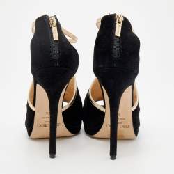 Jimmy Choo Black Suede Fey Back Ankle Strap Sandals Size 40