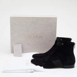 Pre Owned Jimmy Choo Black Suede Malice Ankle Length Boots Size 38.5