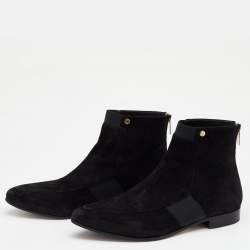 Pre Owned Jimmy Choo Black Suede Malice Ankle Length Boots Size 38.5