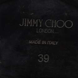 مملوكة مسبقًا حذاء بوت للكاحل جيمي تشو داوسون جلد رصاصي منقوش بإبزيم مزين مقاس 39