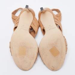 Pre Owned Jimmy Choo Beige Leather Leila Slingback Sandals Size 36