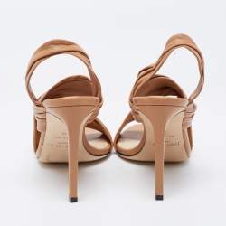 Pre Owned Jimmy Choo Beige Leather Leila Slingback Sandals Size 36