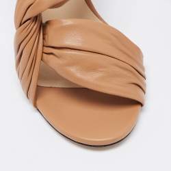 Pre Owned Jimmy Choo Beige Leather Leila Slingback Sandals Size 36