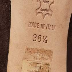 Pre Owned Jimmy Choo Brown Suede Calf Length Boots Size 38.5