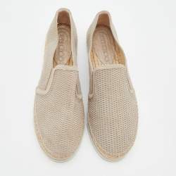 Pre Owned Jimmy Choo Beige Canvas Dawn Slip on Espadrille Size 41