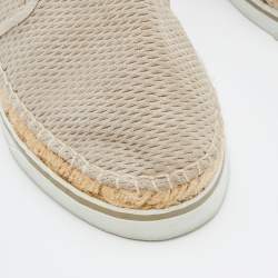 Pre Owned Jimmy Choo Beige Canvas Dawn Slip on Espadrille Size 41