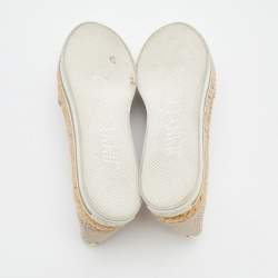 Pre Owned Jimmy Choo Beige Canvas Dawn Slip on Espadrille Size 41