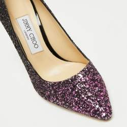 مملوكة مسبقًا Jimmy Choo Two Tone Coarse Glitter Romy  Pumps Size 36.5