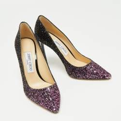 مملوكة مسبقًا Jimmy Choo Two Tone Coarse Glitter Romy  Pumps Size 36.5