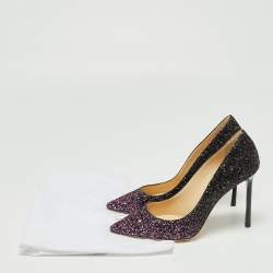 مملوكة مسبقًا Jimmy Choo Two Tone Coarse Glitter Romy  Pumps Size 36.5