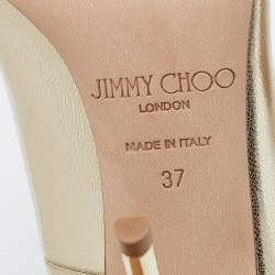 Pre Owned Jimmy Choo Metallic Gold Leather Anouk Pointed Pumps Size 37