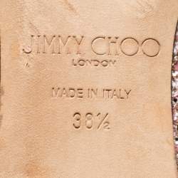 Pre Owned حذاء بالرينا فلات جيمي تشو جالا غليتر متعدد الألوان مقاس 38.5