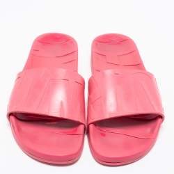 Jimmy Choo Pink Rubber Flat Slides Size 38