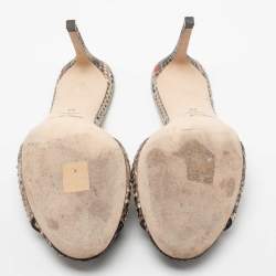 Pre Owned Jimmy Choo Multicolor Snakeskin Leather Stacey Slide Sandals Size 39