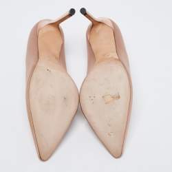 مملوكة مسبقًا حذاء كعب عالي جيمي تشو ساتان وردي فاتح مزين إبزيم مزخرف كريستال مقاس 39